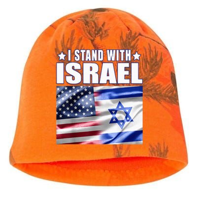 Support Israel I Stand With Israel Us Israel Flag Combined Kati - Camo Knit Beanie