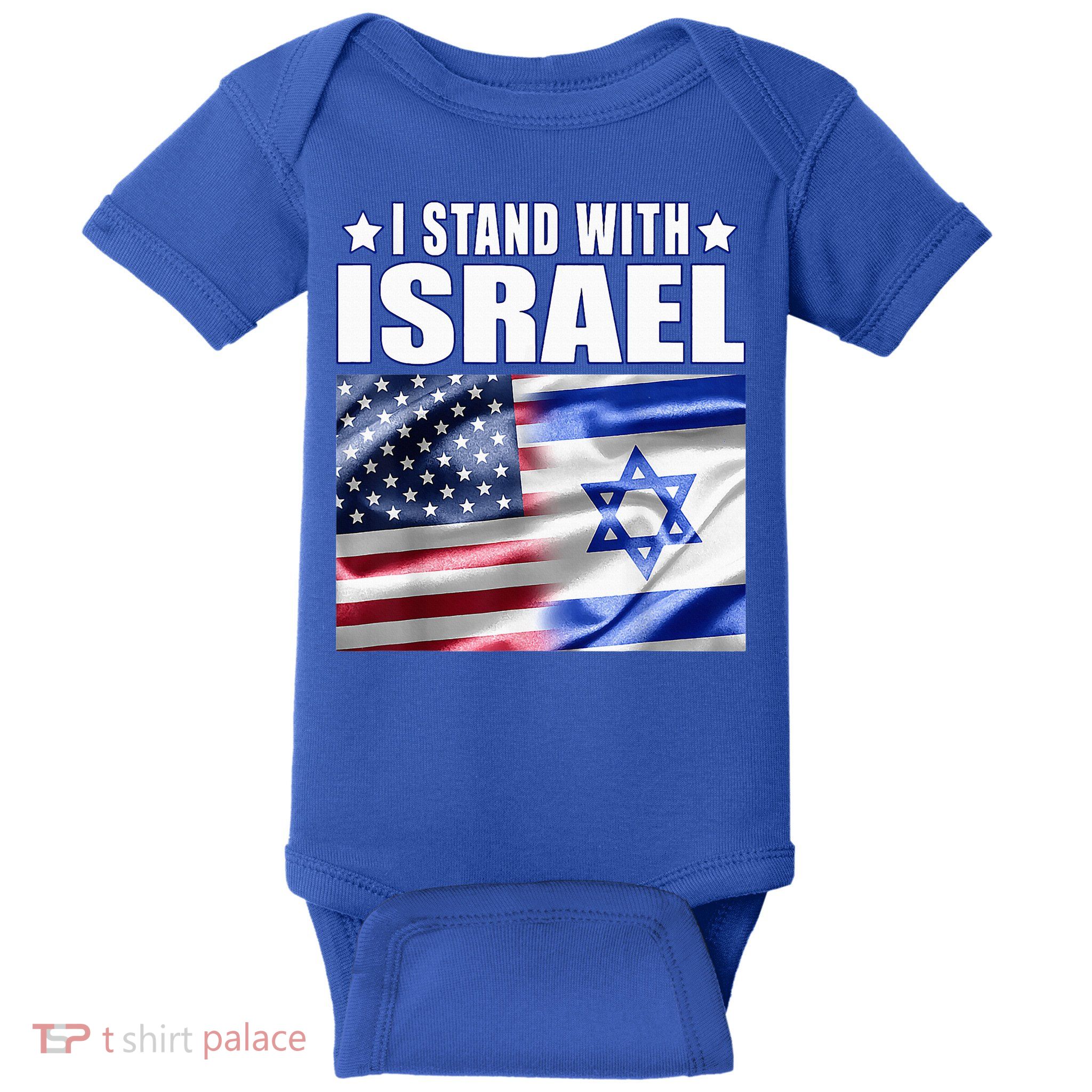 Support Israel I Stand With Israel Us Israel Flag Combined Baby Bodysuit