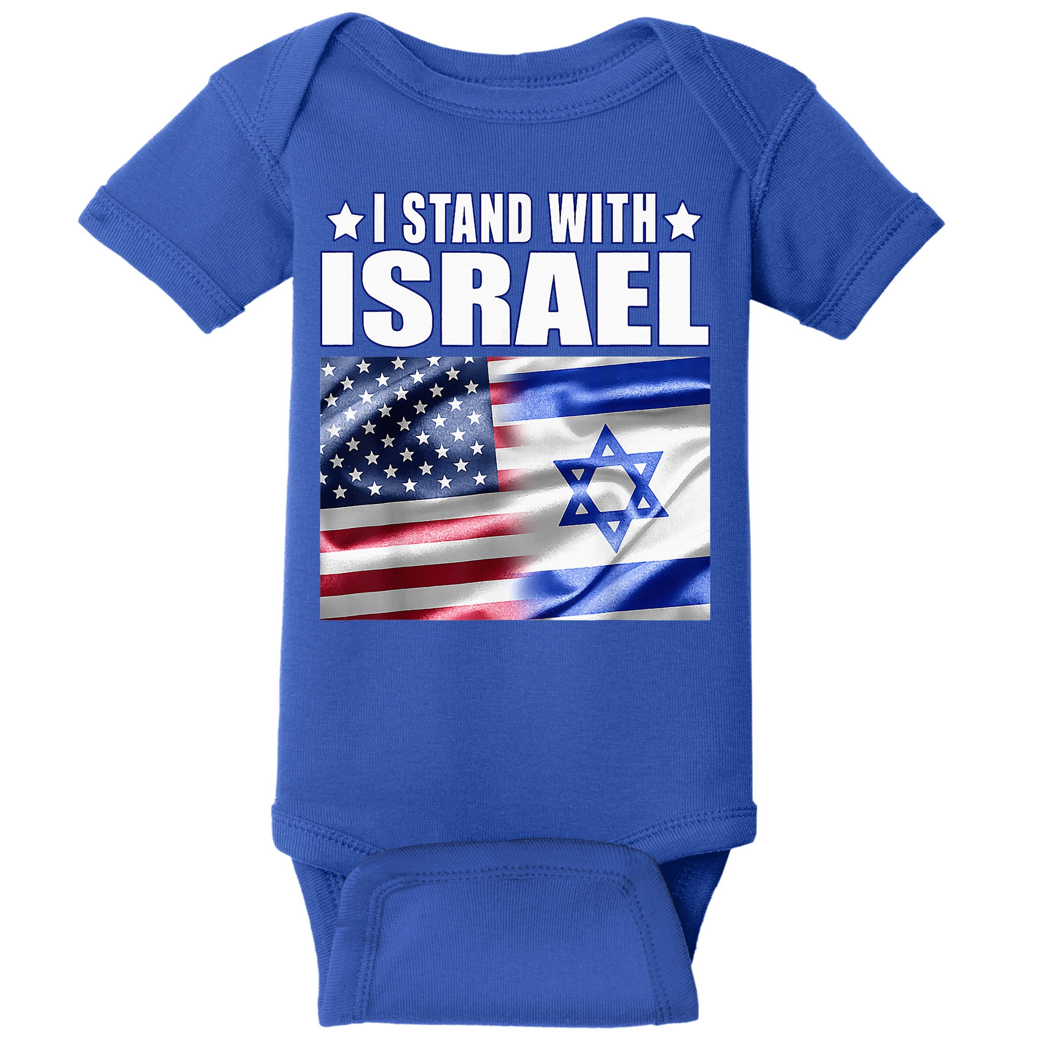 Support Israel I Stand With Israel Us Israel Flag Combined Baby Bodysuit