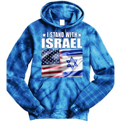 Support Israel I Stand With Israel Us Israel Flag Combined Tie Dye Hoodie