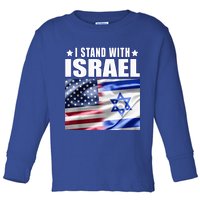 Support Israel I Stand With Israel Us Israel Flag Combined Toddler Long Sleeve Shirt