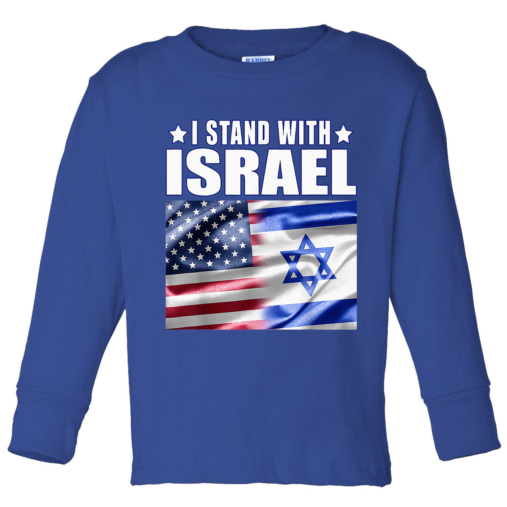 Support Israel I Stand With Israel Us Israel Flag Combined Toddler Long Sleeve Shirt