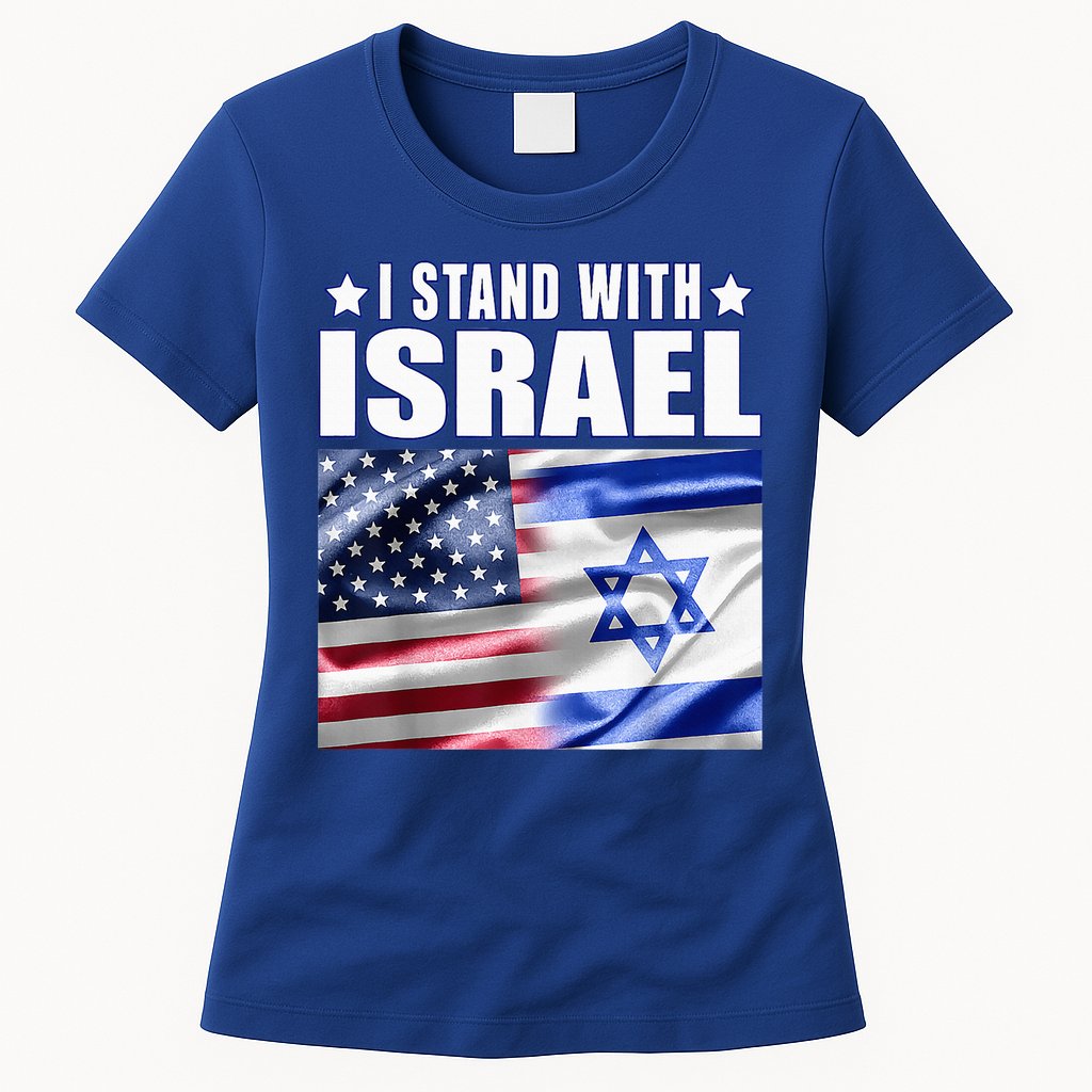 Support Israel I Stand With Israel Us Israel Flag Combined Womens T-Shirt
