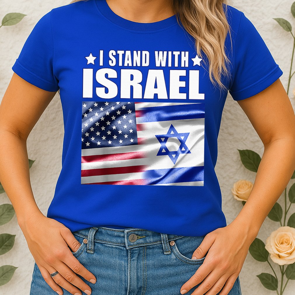Support Israel I Stand With Israel Us Israel Flag Combined Womens T-Shirt