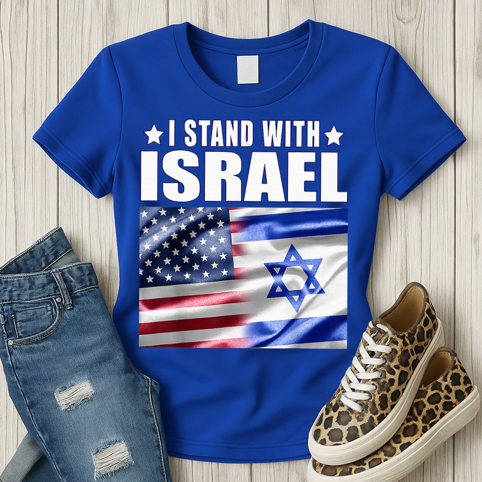 Support Israel I Stand With Israel Us Israel Flag Combined Womens T-Shirt