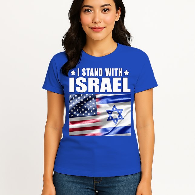 Support Israel I Stand With Israel Us Israel Flag Combined Womens T-Shirt