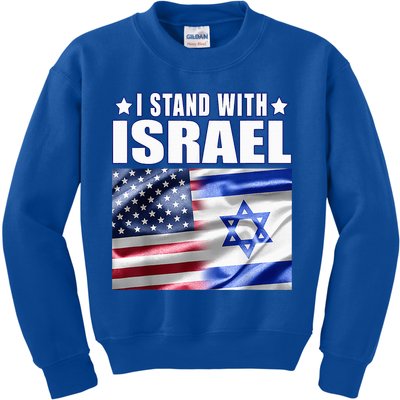 Support Israel I Stand With Israel Us Israel Flag Combined Kids Sweatshirt