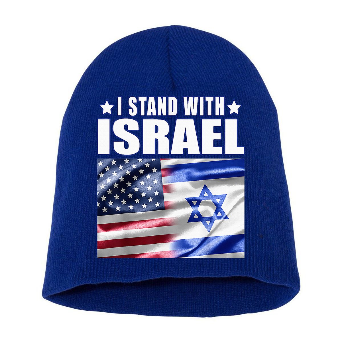 Support Israel I Stand With Israel Us Israel Flag Combined Short Acrylic Beanie