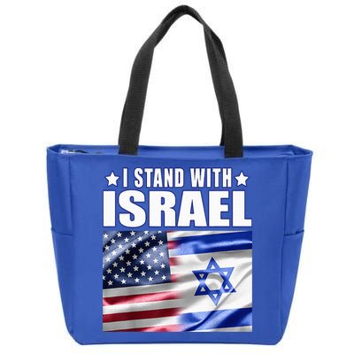 Support Israel I Stand With Israel Us Israel Flag Combined Zip Tote Bag
