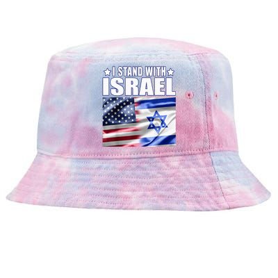 Support Israel I Stand With Israel Us Israel Flag Combined Tie-Dyed Bucket Hat