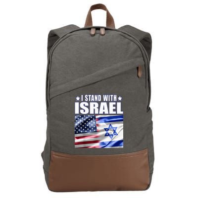 Support Israel I Stand With Israel Us Israel Flag Combined Cotton Canvas Backpack