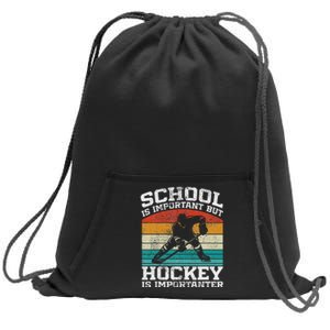 School Is Important But Hockey Is Importanter Sweatshirt Cinch Pack Bag