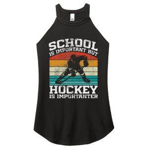 School Is Important But Hockey Is Importanter Women's Perfect Tri Rocker Tank