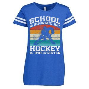 School Is Important But Hockey Is Importanter Enza Ladies Jersey Football T-Shirt