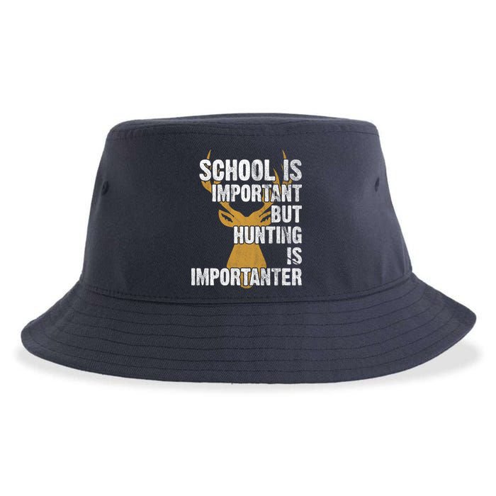 School Is Important But Is Hunting Importanter Deer Sustainable Bucket Hat