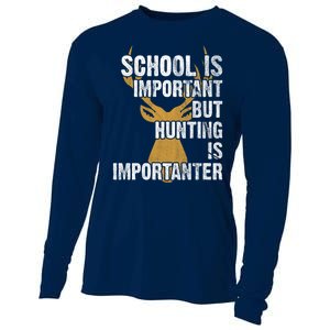 School Is Important But Is Hunting Importanter Deer Cooling Performance Long Sleeve Crew