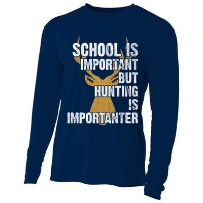 School Is Important But Is Hunting Importanter Deer Cooling Performance Long Sleeve Crew