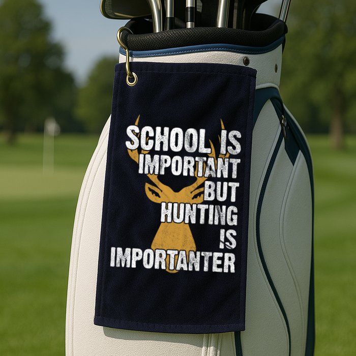 School Is Important But Is Hunting Importanter Deer Golf Towel