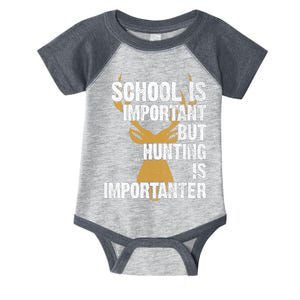 School Is Important But Is Hunting Importanter Deer Infant Baby Jersey Bodysuit