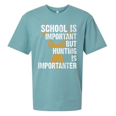 School Is Important But Is Hunting Importanter Deer Sueded Cloud Jersey T-Shirt