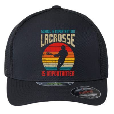 School Is Important Lacrosse Importanter Flexfit Unipanel Trucker Cap