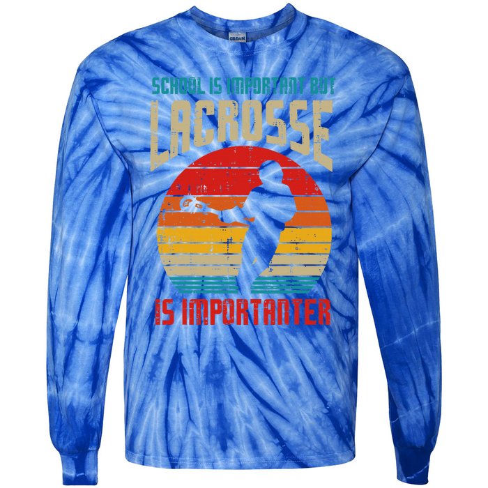 School Is Important Lacrosse Importanter Tie-Dye Long Sleeve Shirt