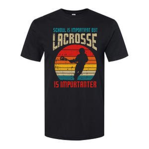 School Is Important Lacrosse Importanter Softstyle CVC T-Shirt