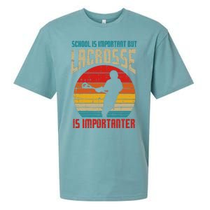 School Is Important Lacrosse Importanter Sueded Cloud Jersey T-Shirt