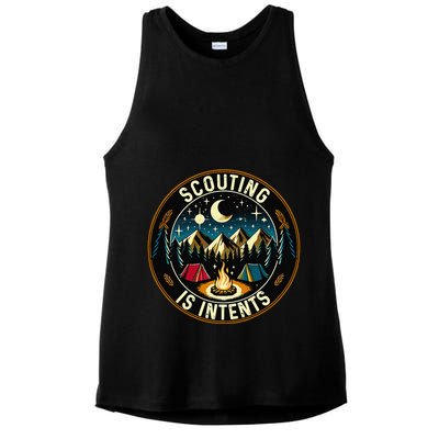 Scouting Is Intents Scout Camper Camping Ladies PosiCharge Tri-Blend Wicking Tank