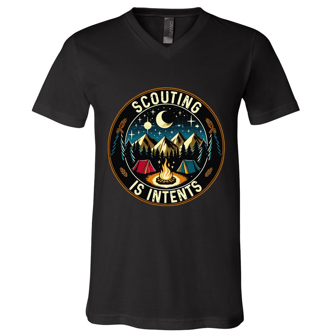 Scouting Is Intents Scout Camper Camping V-Neck T-Shirt