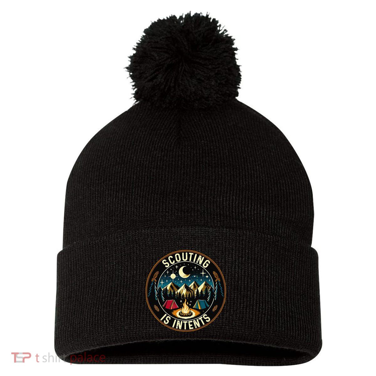 Scouting Is Intents Scout Camper Camping Pom Pom 12in Knit Beanie