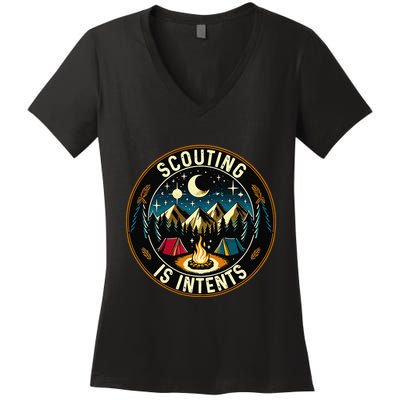 Scouting Is Intents Scout Camper Camping Women's V-Neck T-Shirt