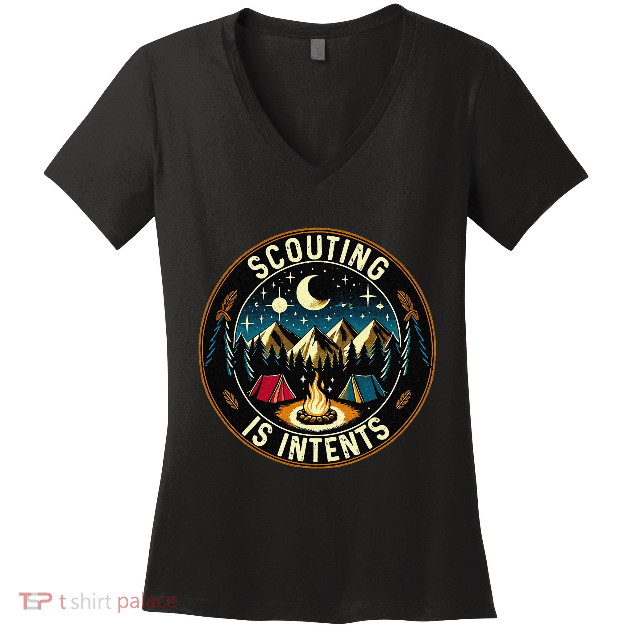 Scouting Is Intents Scout Camper Camping Women's V-Neck T-Shirt