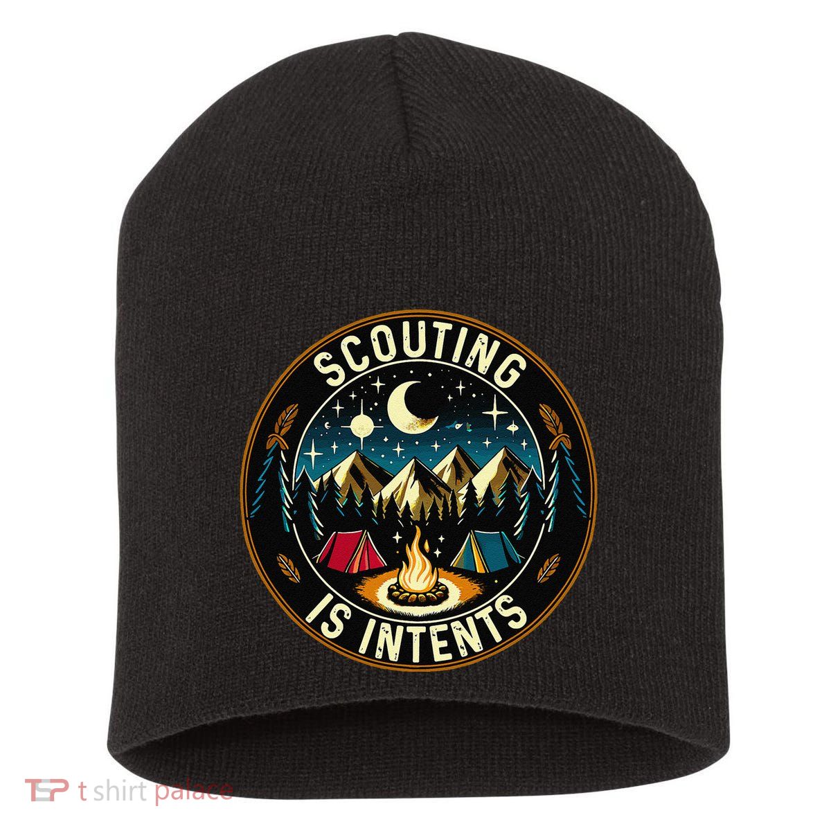 Scouting Is Intents Scout Camper Camping Short Acrylic Beanie