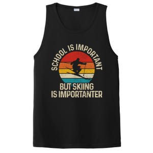 School Is Important But Skiing Is Importanter Ski Funny Gift Funny Gift PosiCharge Competitor Tank