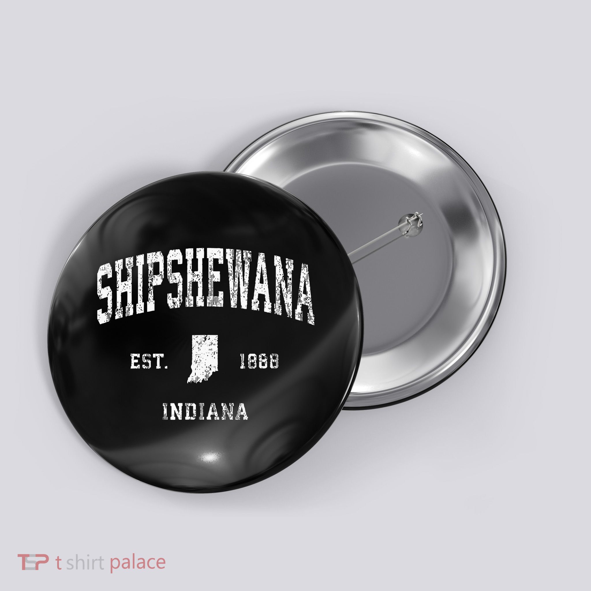 Shipshewana Indiana IN Vintage Athletic Sports Design Button