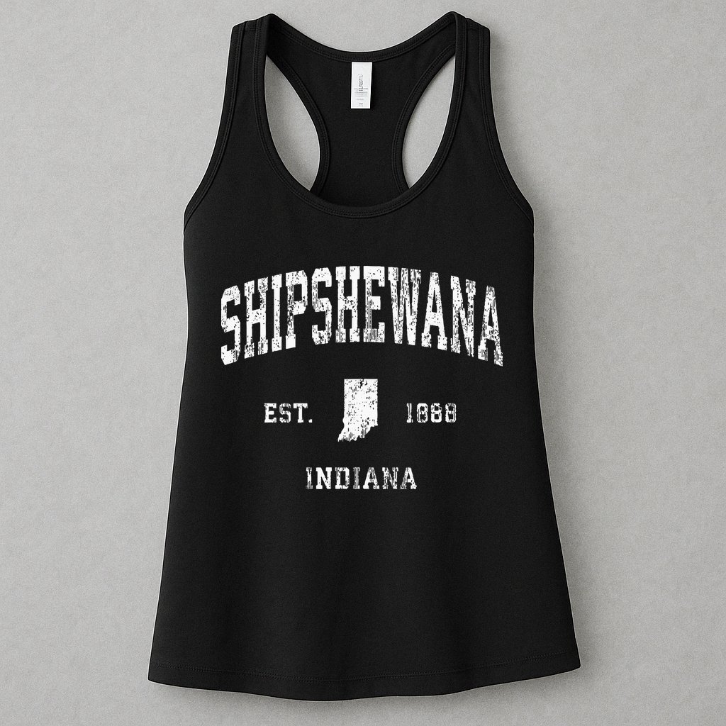 Shipshewana Indiana IN Vintage Athletic Sports Design Womens Tank Top
