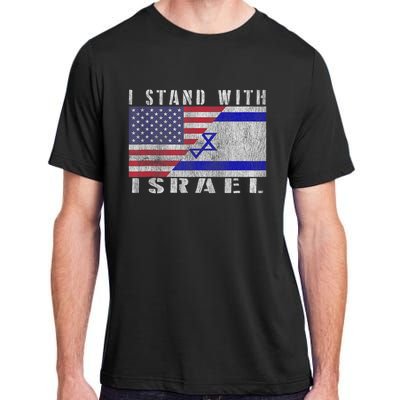 Support Israel I Stand With Israel Israel Flag/American Flag Adult ChromaSoft Performance T-Shirt