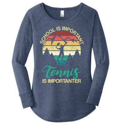 School Is Important But Tennis Is Importanter Gift Women's Perfect Tri Tunic Long Sleeve Shirt