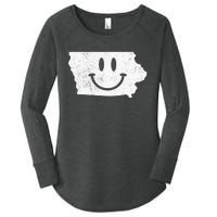 Smiling In IA – Funny Iowa Happy Face Women's Perfect Tri Tunic Long Sleeve Shirt