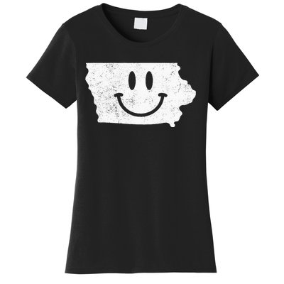 Smiling In IA – Funny Iowa Happy Face Women's T-Shirt