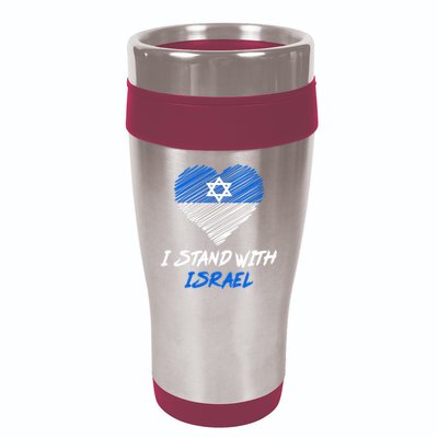 Support Israel I Stand With Israel Israeli Flag 16oz Travel Tumbler
