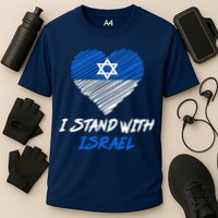 Support Israel I Stand With Israel Israeli Flag Cooling Performance Crew T-Shirt