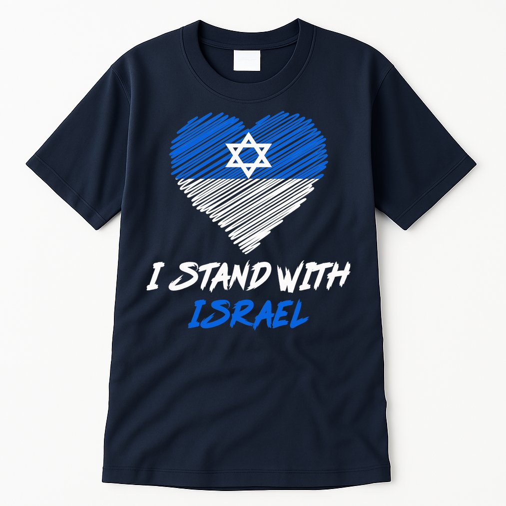 Support Israel I Stand With Israel Israeli Flag Tall T-Shirt