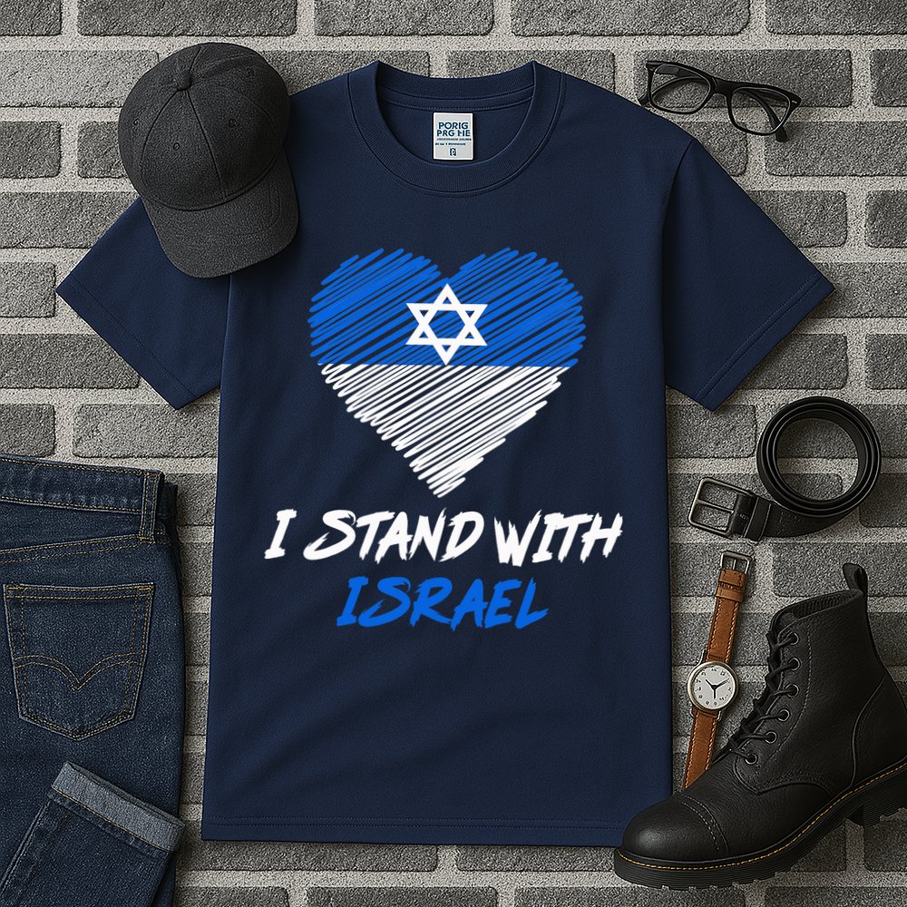 Support Israel I Stand With Israel Israeli Flag Tall T-Shirt
