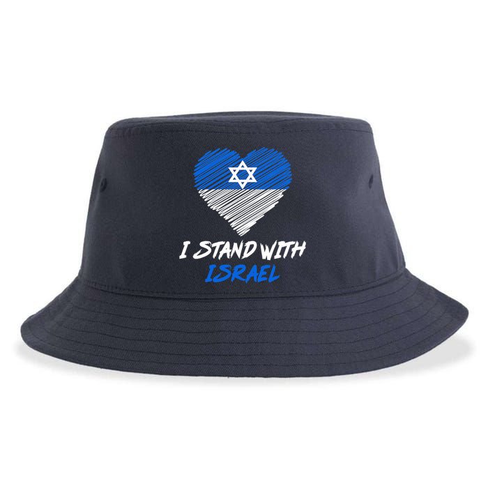 Support Israel I Stand With Israel Israeli Flag Sustainable Bucket Hat