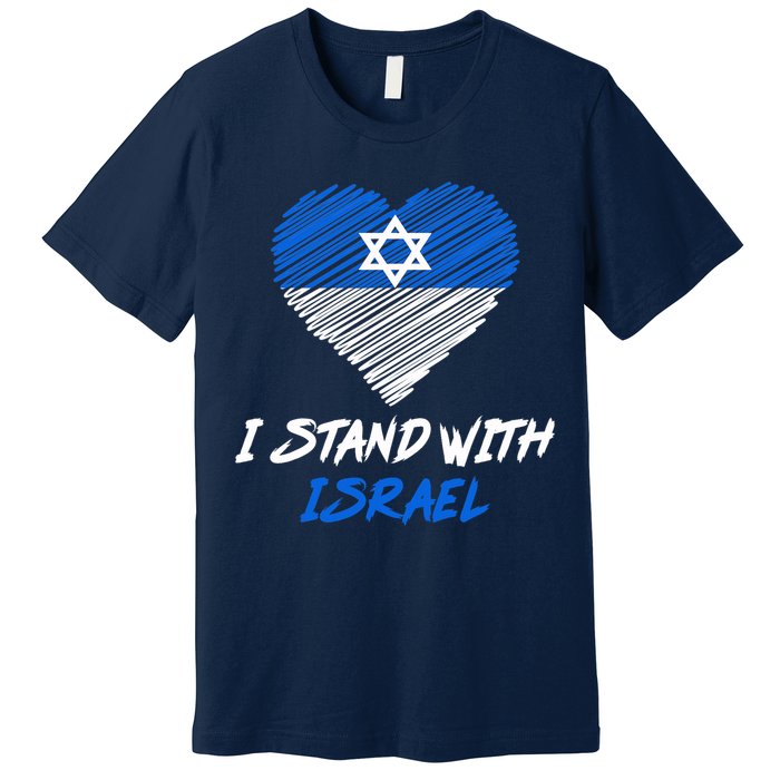 Support Israel I Stand With Israel Israeli Flag Premium T-Shirt