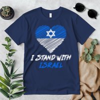 Support Israel I Stand With Israel Israeli Flag Premium T-Shirt