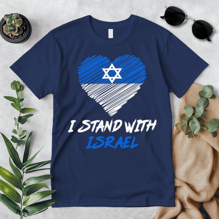 Support Israel I Stand With Israel Israeli Flag Premium T-Shirt