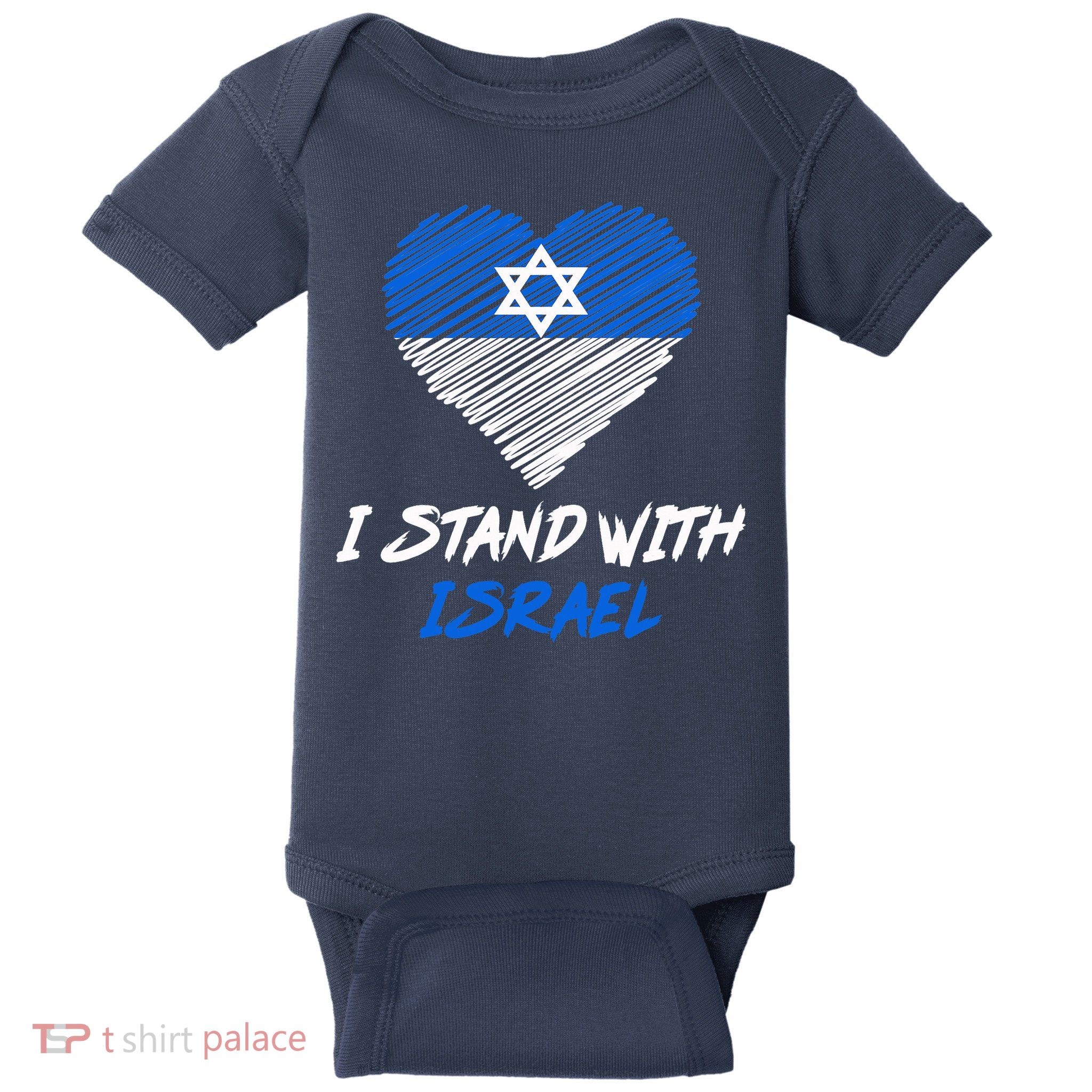 Support Israel I Stand With Israel Israeli Flag Baby Bodysuit